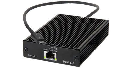 Sonnet Solo10G - 10GBASE-T Thunderbolt 3 Adapter with Multi-Gigabit Ethernet Support Sonnet Solo10G - 10GBASE-T Thunderbolt 3 Adapter with Multi-Gigabit Ethernet Support